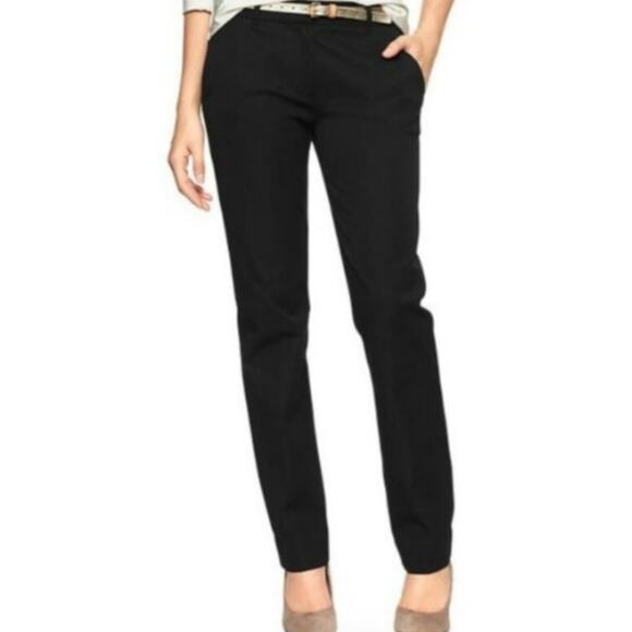 Gap True Straight True Black Two Way Stretch Trouser Pant Size 6R - Picture 1 of 8